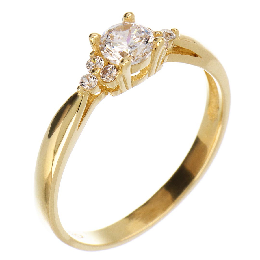 fehér cirkónia köves sárga arany gyűrű