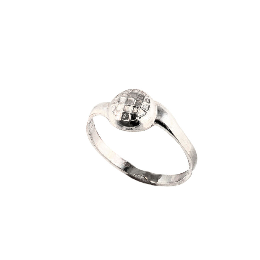 Rácsos félgömb ezüst gyűrű