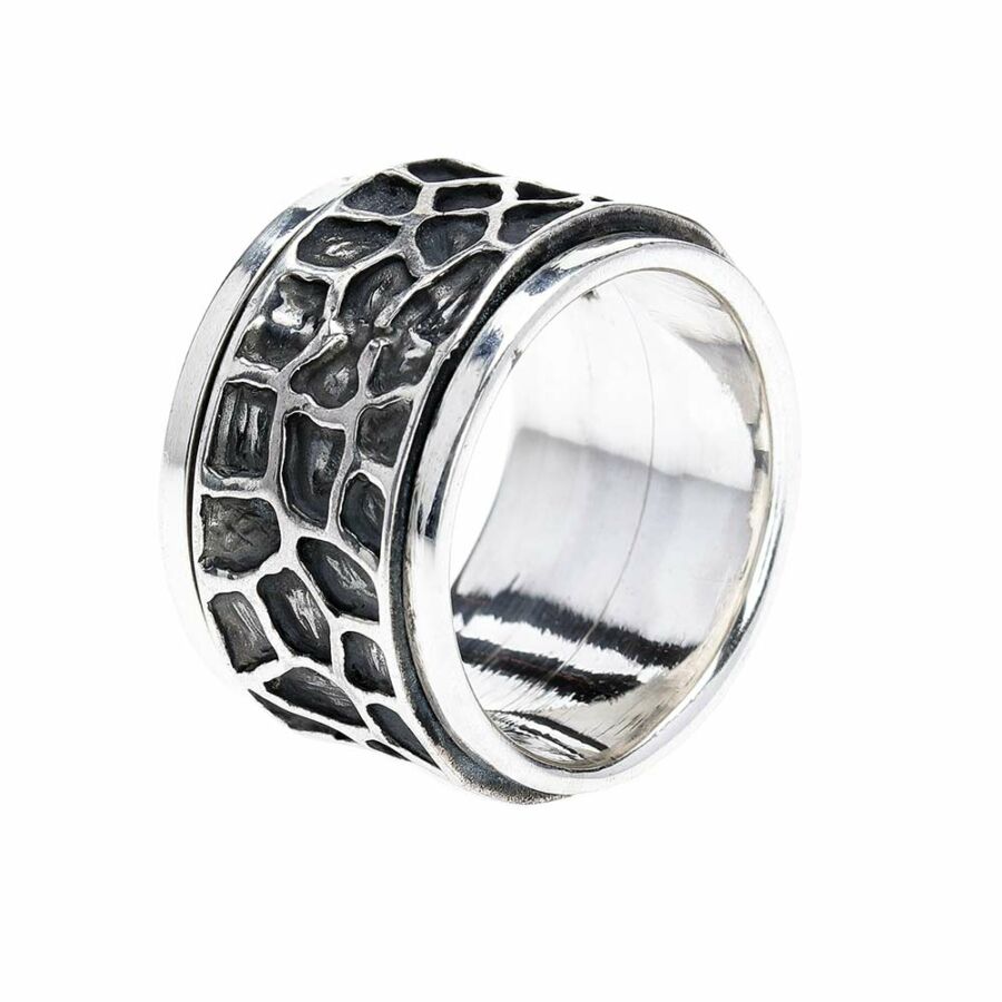 Bersisik antikolt ezüst gyűrű, 64-es méret