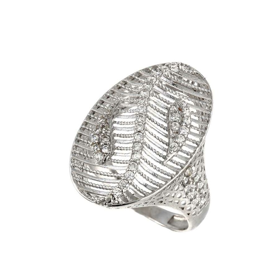 „Crystal Lacework” ezüst gyűrű