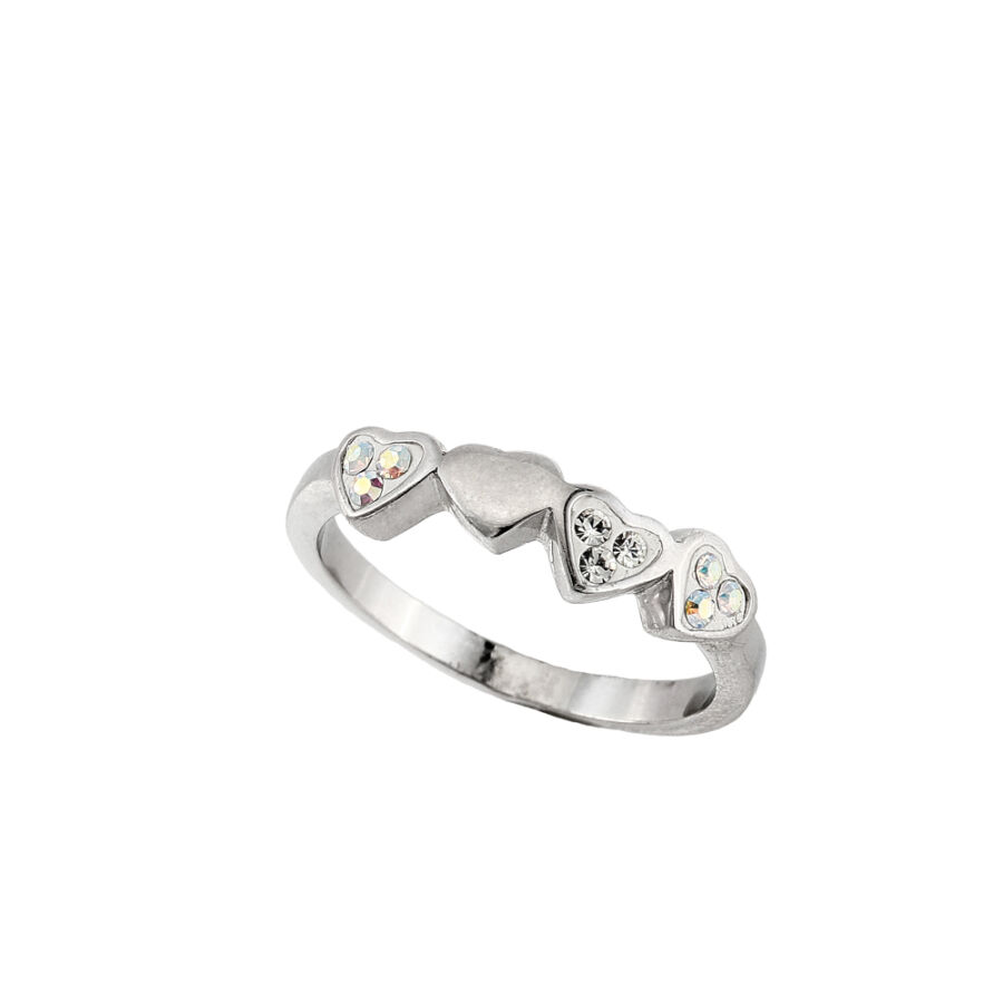 „2 Szív 1” ezüst gyűrű