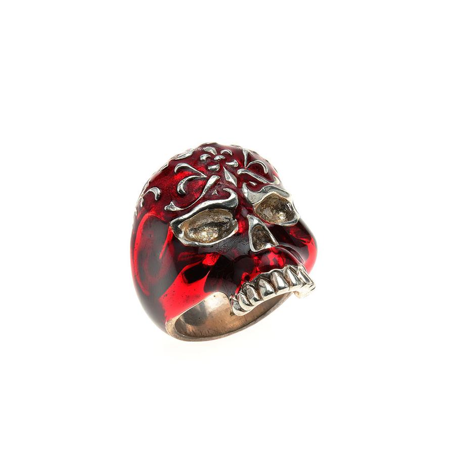 Día de Muertos zománcos ezüst gyűrű