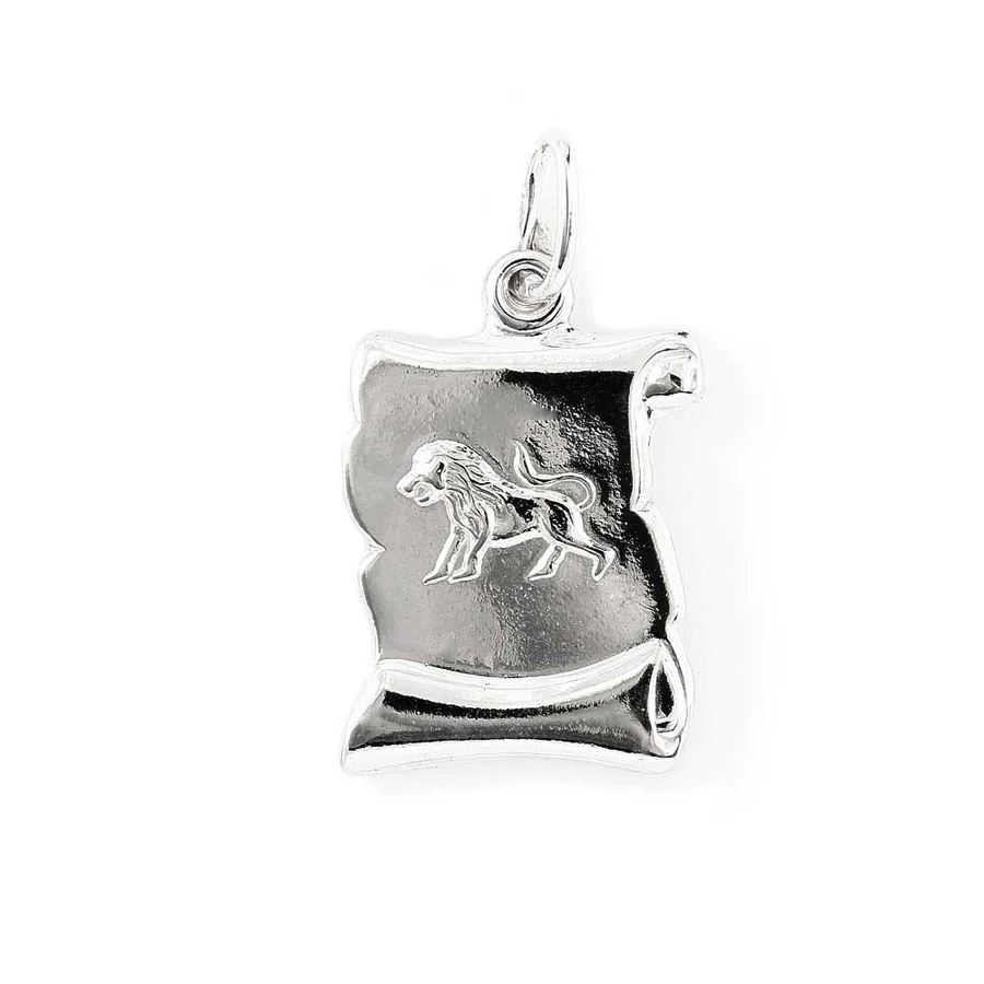 Ezüst pergamen lapmedál - Leo (Oroszlán)