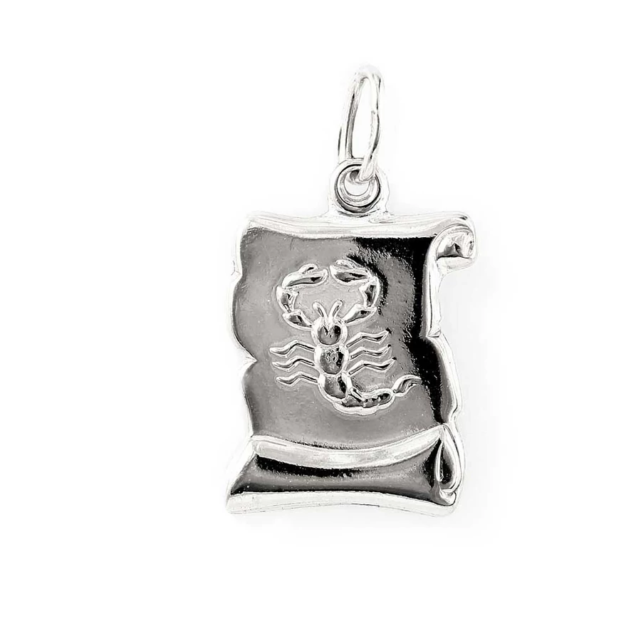 Ezüst pergamen lapmedál - Scorpius (Skorpió)