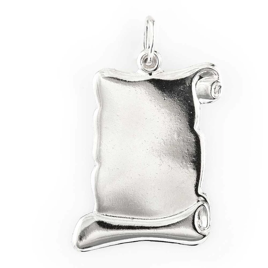 Ezüst pergamen lapmedál, véshető/gravírozható felülettel