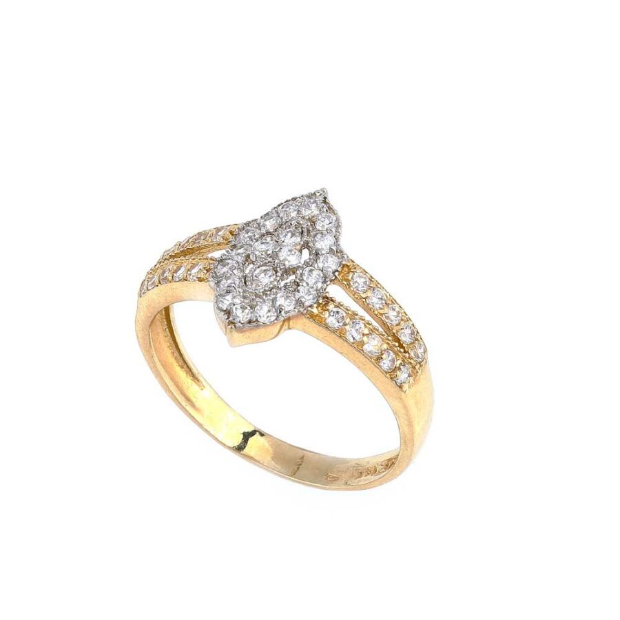 Navona sárga 14 karátos arany köves női gyűrű (55-ös méret)