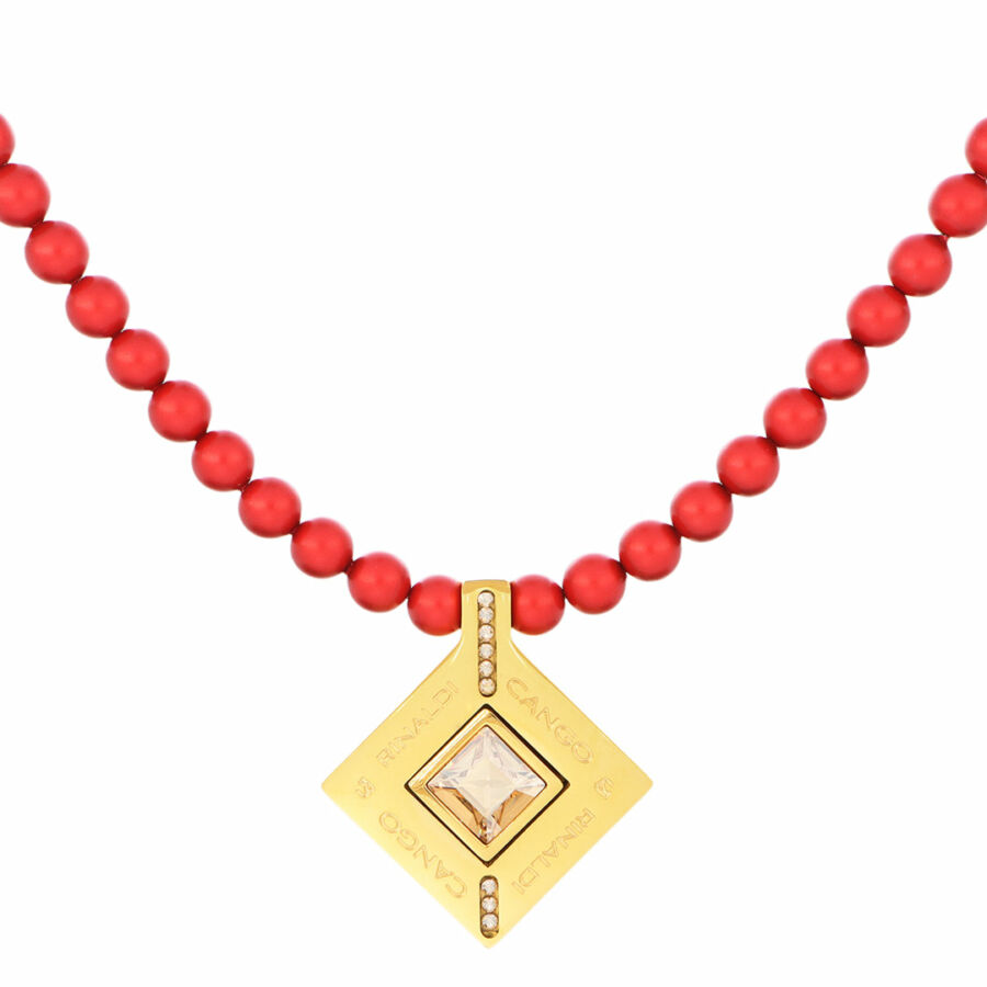 Cango & Rinaldi - Mosaic piros színű gyöngyös nyaklánc