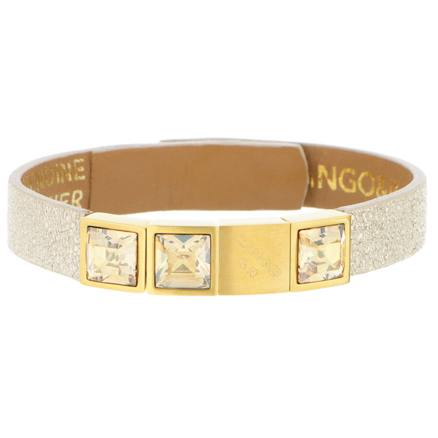 Cango & Rinaldi - Mosaic arany kristályos aranyszínű bőr karkötő