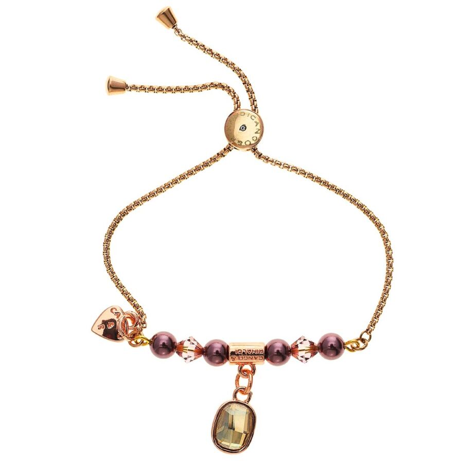 Cango &amp; Rinaldi - Pearl 2203K burgundy-rose gold színű karkötő
