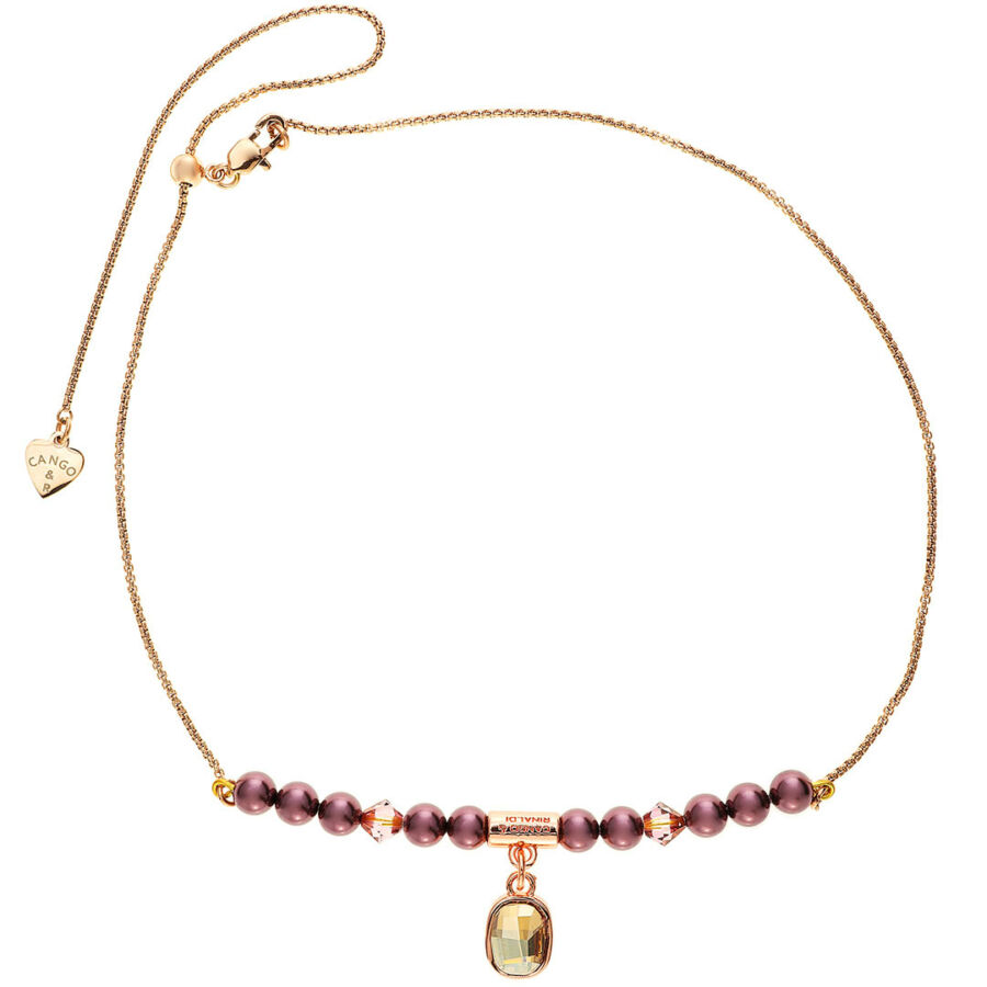 Cango &amp; Rinaldi Pearl 2204NY burgundy-rose gold színű nyaklánc