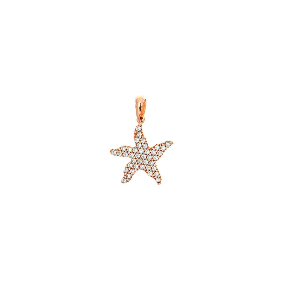 Rozé arany tengeri csillag medál cirkónia kövekkel