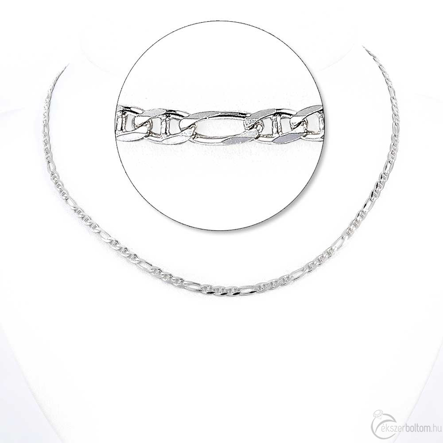 Ezüst női pálcikás figaró lánc - Ezüst nyaklánc, nyakék