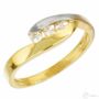Kép 1/2 - 14 karátos sárga és fehér arany köves gyűrű, 56-os méret