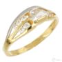 Kép 1/2 - 14 karátos sárga és fehér arany köves gyűrű, 63-as méret
