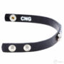 Kép 3/4 - CNG fekete mintás lakkbőr karkötő fehér színű kristállyal