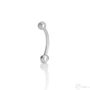 Kép 1/7 - Diversa Curved Barbell 18 kt fehér arany ívelt szemöldökpiercing