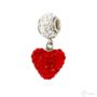 Kép 1/2 - Ezüst futómedál szív alakú függővel, piros cirkónia kövekkel