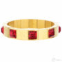 Kép 1/3 - Cango & Rinaldi - Mosaic piros kristályos aranyszínű fém karkötő (S)