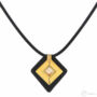 Kép 1/3 - Cango &amp; Rinaldi - Mosaic arany kristályos és lakkbőrös fekete színű nyaklánc