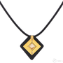 Kép 1/3 - Cango & Rinaldi - Mosaic arany kristályos és lakkbőrös fekete színű nyaklánc