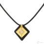 Kép 1/3 - Cango &amp; Rinaldi - Mosaic arany kristályos és bőrös fekete színű nyaklánc