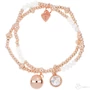 Kép 1/2 - Cango & Rinaldi Peace & Love 2023 kollekció rose gold színű, kristállyal és érmével díszített karkötője
