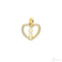 Kép 1/2 - Sokköves sárga arany szív medál kulcslyuk mintával