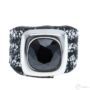 Kép 2/2 - Cango & Rinaldi Cube fekete-ezüst színű gyűrű JetBlack kővel