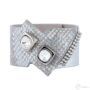 Kép 1/2 - Cango & Rinaldi Cube ezüstszín fémdíszes, kristály köves, ezüst színű karkötő