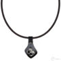 Kép 1/3 - Cango & Rinaldi Secret Garden fekete lakkbőr nyaklánc nikkel színű színű, pillangó alakú dísszel