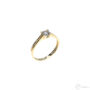Kép 1/2 - "Grecca" sárga 14 karátos arany szoliter gyűrű áttört görög mintás sínnel (56-os méret)